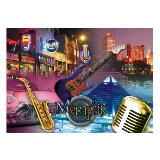 [MSP2075] Memphis Postcards - Collage w/Mic - Pack of 50