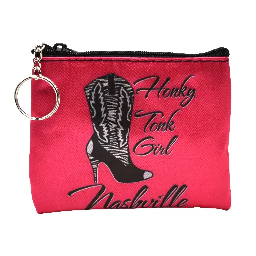 [N4979] Nashville Keychain/Coin Purse - Honky Tonk Girl