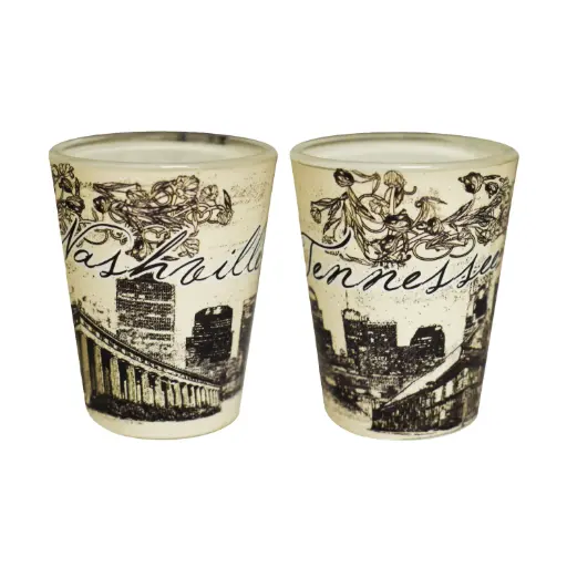 [N5024] Nashville Shot Glass - Cream, Black & White