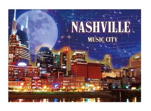 [N5132] Nashville Postcards - Night Skyline - Pack of 50