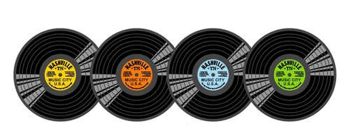 [N5172] Nashville Magnet - Record Assorted Colors