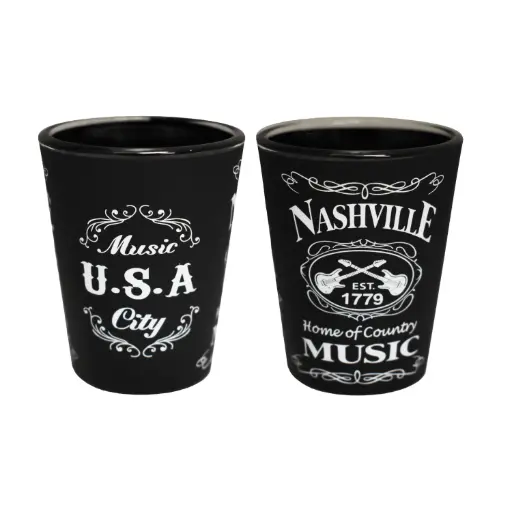 [N5388] Nashville Shot Glass - Blk & Wht