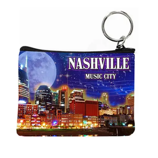 [N5462] Nashville Key Chain Coin/Purse - Night Skyline