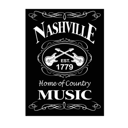 [N5777] Nashville Magnet - Blk & Wht Est