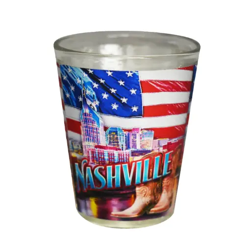 [N5806] Nashville Shot Glass - Foil w/Flag