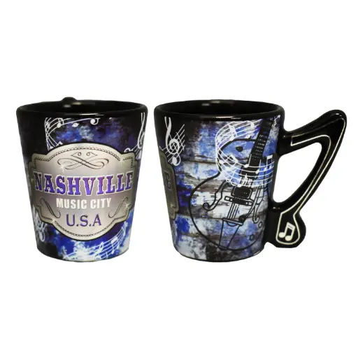 [N5863] Nashville Shot Glass - Blue & Black Music Note