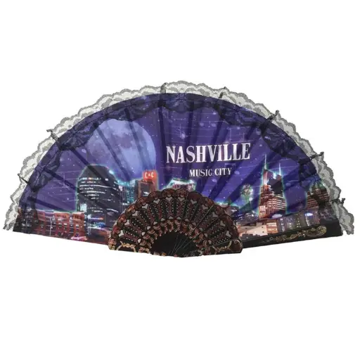 [N5901] Nashville Hand Fan - Skyline