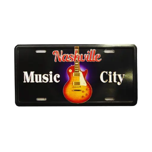 [N5959] Nashville Magnet - License Plate Guitar