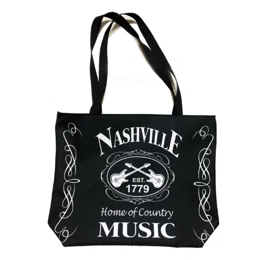 [N5966] Nashville Tote Bag - Blk & Wht Est.