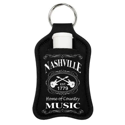 [N6215] Nashville Keychain w/Multiuse Pouch - Blk & Wht