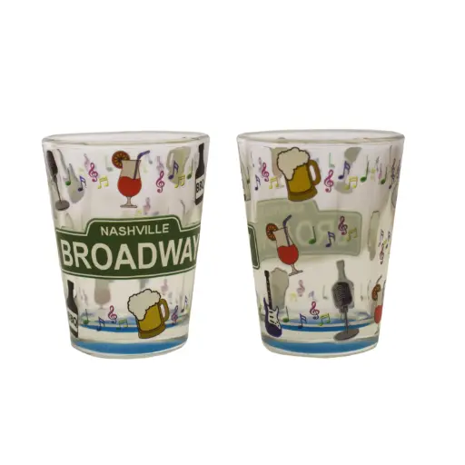 [N6473] Nashville Shot Glass - Broad Icons Assorted Colors