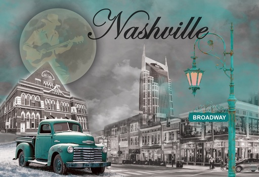 [N6944] Nashville Postcards - Smoky Night - Pack of 50