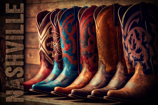 [N6960] Nashville Postcards - Cowboy Boots - Pack of 50