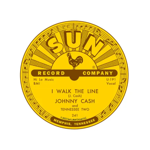 [SR6456] Sun Record Sticker - Johnny Cash I Walk The Line