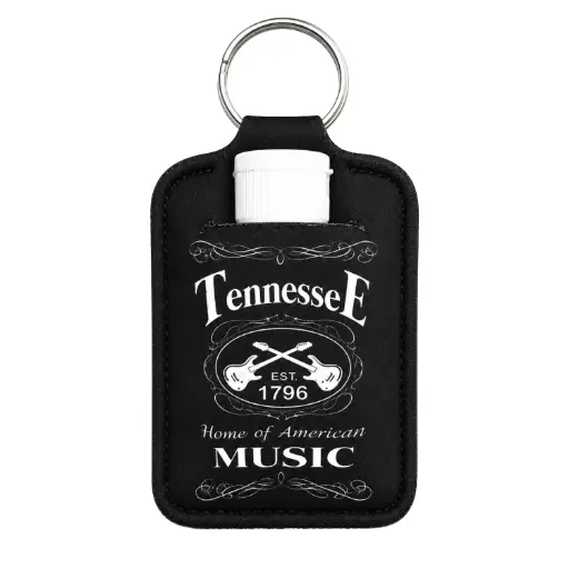 [T6216] Tennessee Keychain w/Multiuse Pouch - Blk&Wht