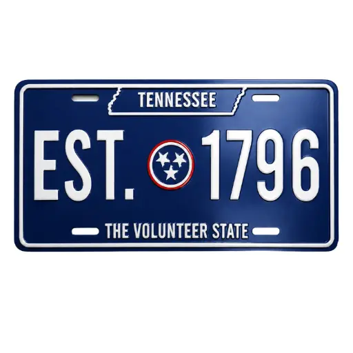 [T6324] Tennessee Magnet - Lic Plate Est. 1796