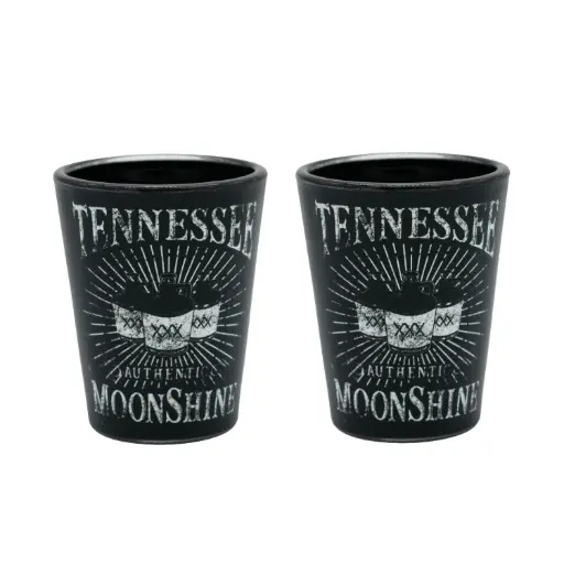 [T6547] Tennessee Shot Glass - Moonshine Blk & Wht