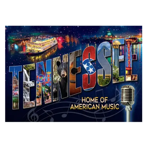 [T6628] Tennessee Postcards - Letters Collage - Pack of 50