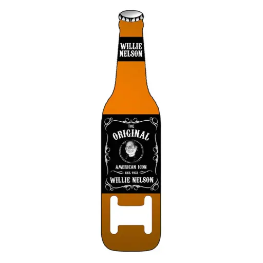 [W6056] Willie Nelson Bottle Opener and Magnet - Blk & Wht Est