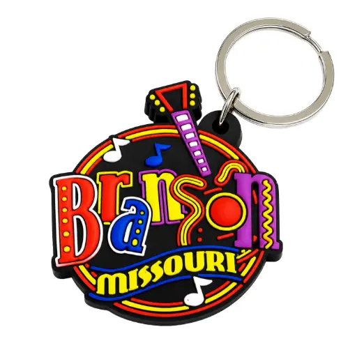 [XBR5486] Branson Keychain - Round Neon PVC