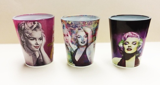[Y6248] Marilyn Monroe Shot Glasses - Colorful 3/Set
