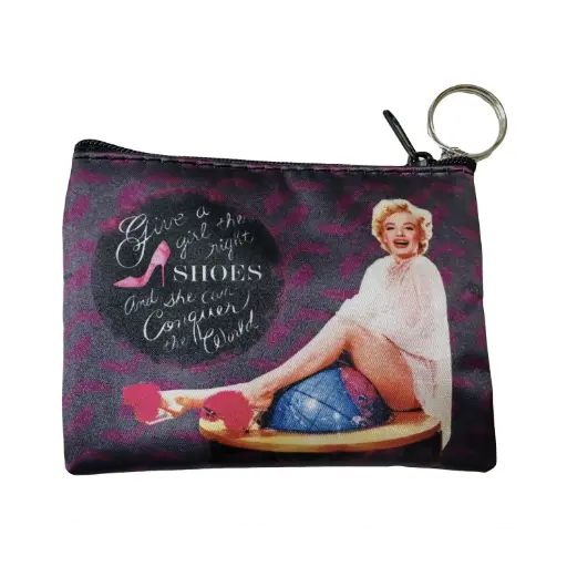 [Y6842] Marilyn Monroe Keychain/Coin Purse - Right Shoes