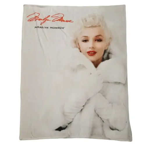 [Y6850] Marilyn Monroe Throw Blanket - White Coat