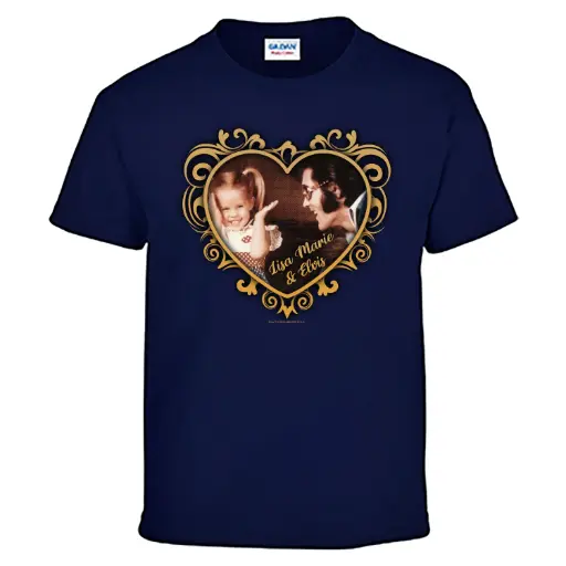 [E9060] Elvis T-Shirt - Elvis & Lisa Marie Blue